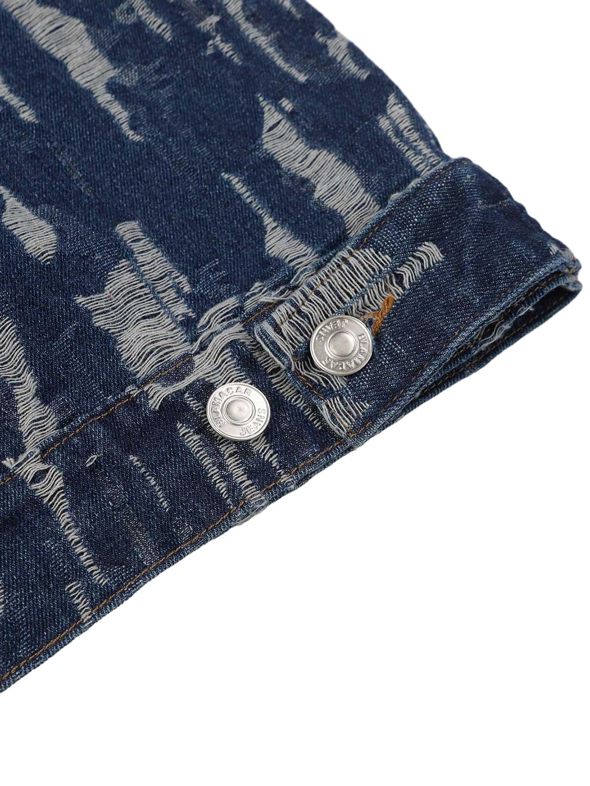 Thesupermade – Bestickter Kapuzenpullover aus gewaschenem Denim