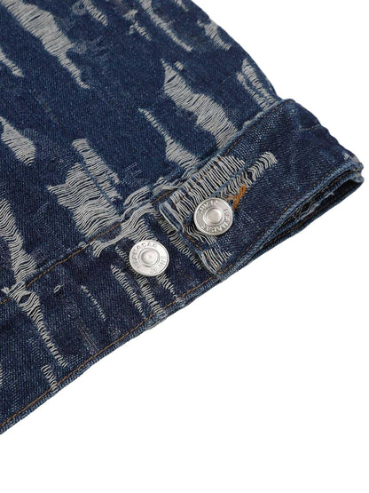 Thesupermade – Bestickter Kapuzenpullover aus gewaschenem Denim