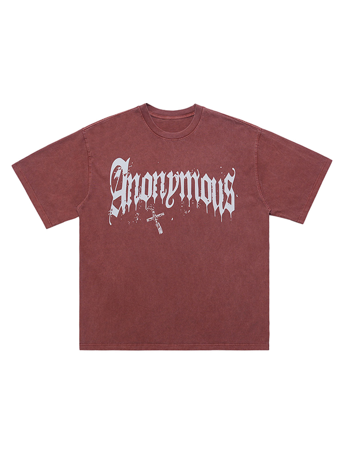 Thesupermade American Street Heavy Washed Distressed Gothic Cross T-shirt