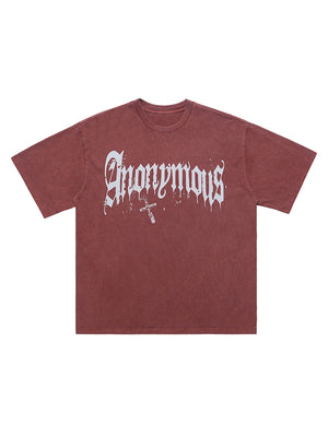 Thesupermade American Street Heavy Washed Distressed Gothic Cross T-shirt