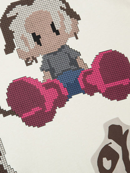 Pixel Art Cartoon Graphic T-Shirt
