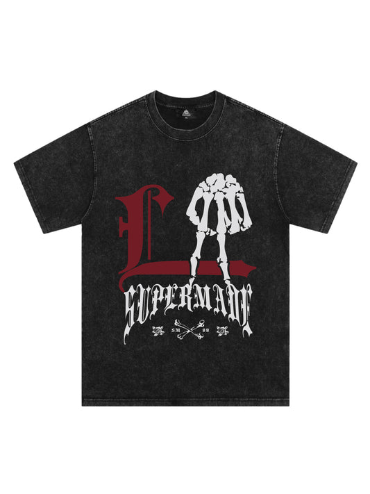Original Gothic Skeleton Graphic Print T-Shirt