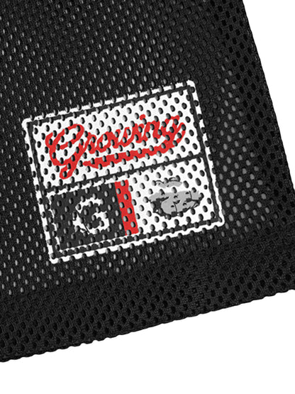 Schnelltrocknendes Jersey-T-Shirt mit Buchstaben-Print und V-Ausschnitt
