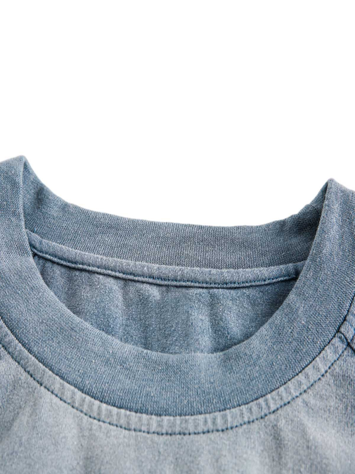 Distressed Washed Embroidered Gradient Vest