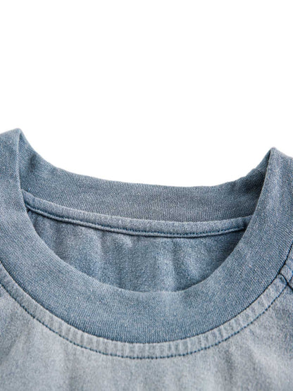 Distressed Washed Embroidered Gradient Vest