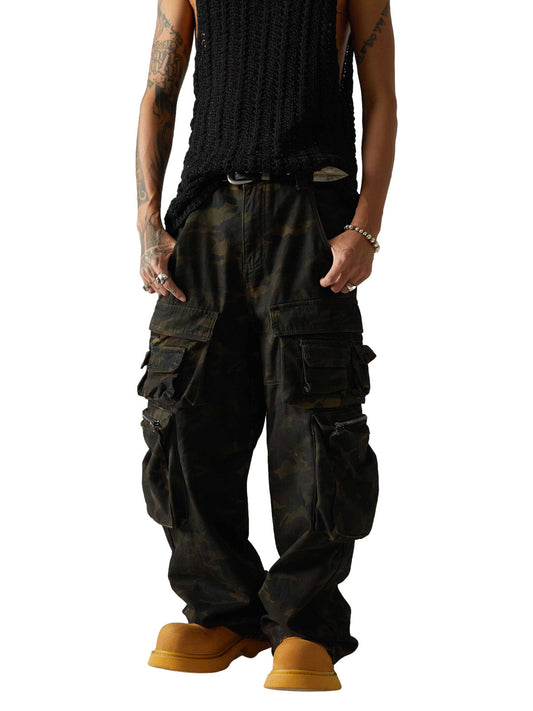 Baggy-Cargohose im Wasteland-Stil mit Camouflage-Muster