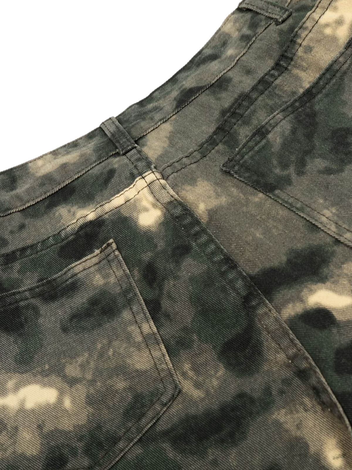 Plaid Pockets Camouflage Denim Shorts