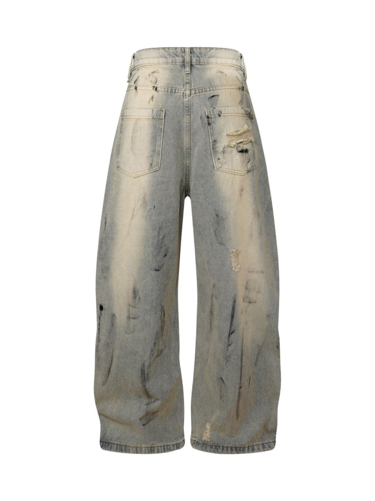 Street Stripe Dirty Dye Barrel Jeans