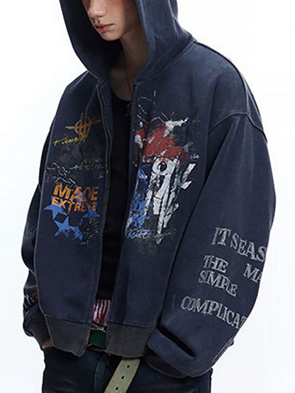 Thesupermade Graffiti-Cardigan-Hoodie