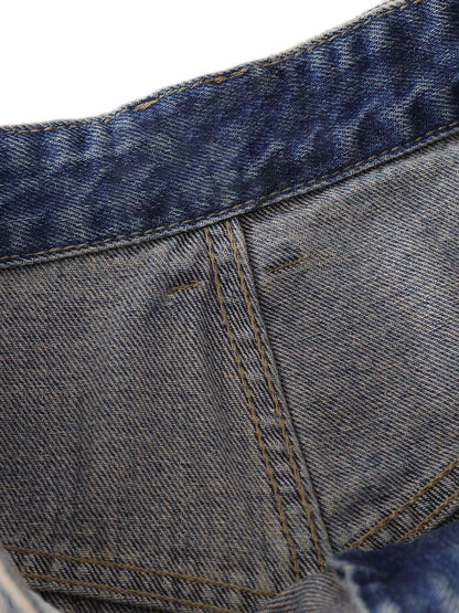 Thesupermade – Jeans-Jeans im Hip-Hop-Stil mit verwaschenem Rippenmuster 