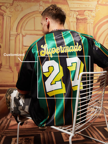 Original Retro Striped Spliced Sports Jersey T-Shirt