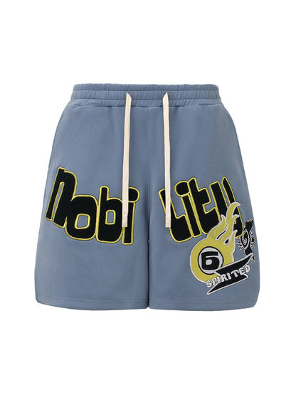 Street Graphic Drawstring Shorts