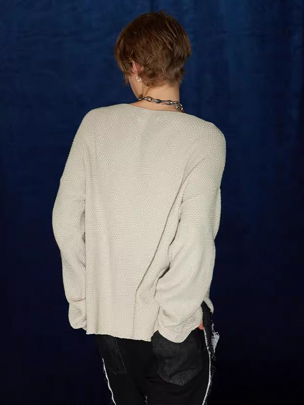Pull à col bateau découpé en forme d'étoile Supermade