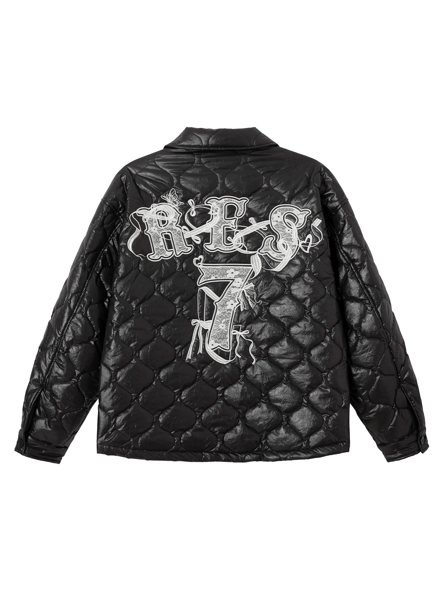 Thesupermade Steppjacke mit Buchstabenstickerei und Rautensteppung
