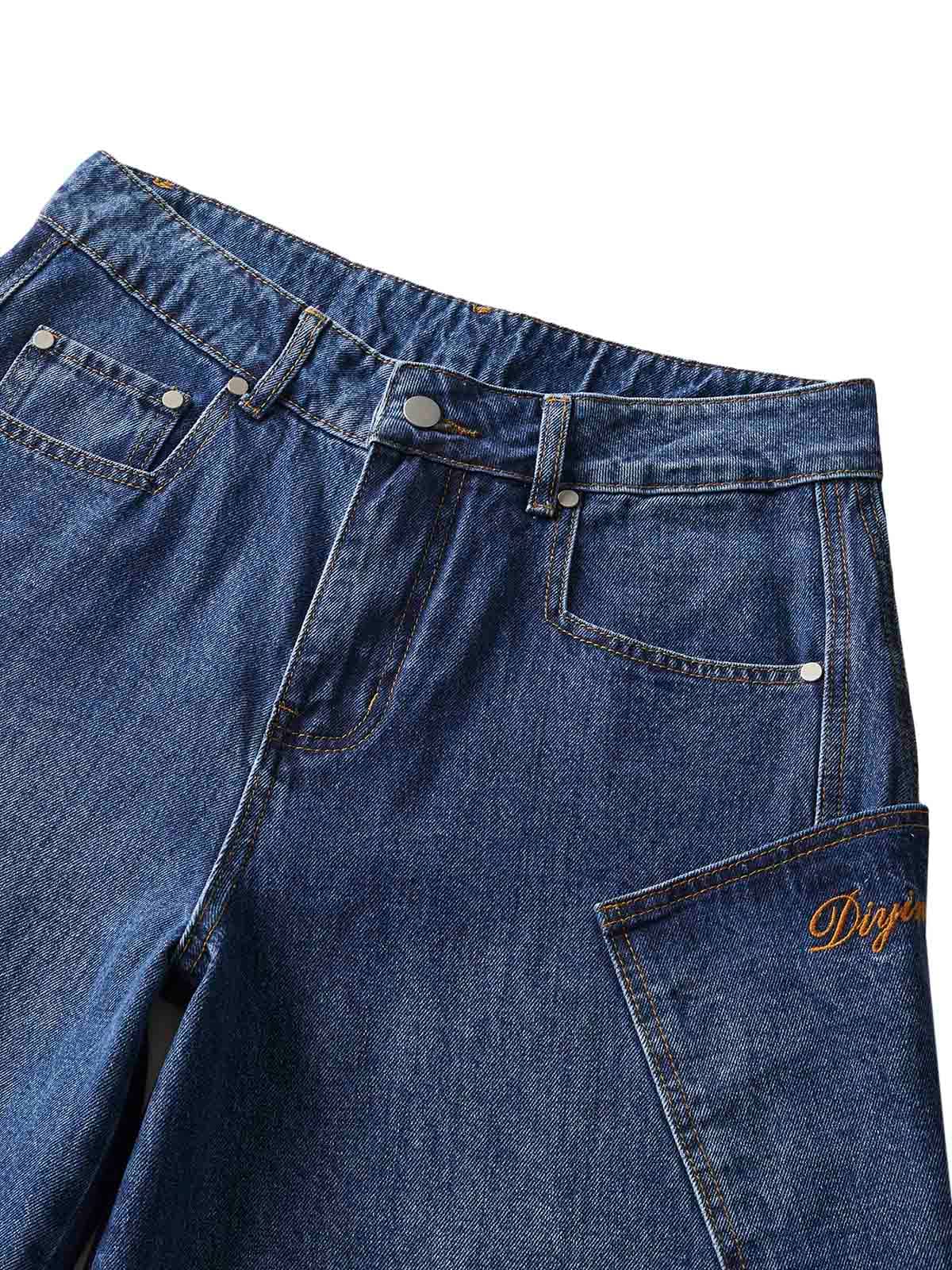 Jean à jambe tonneau brodé