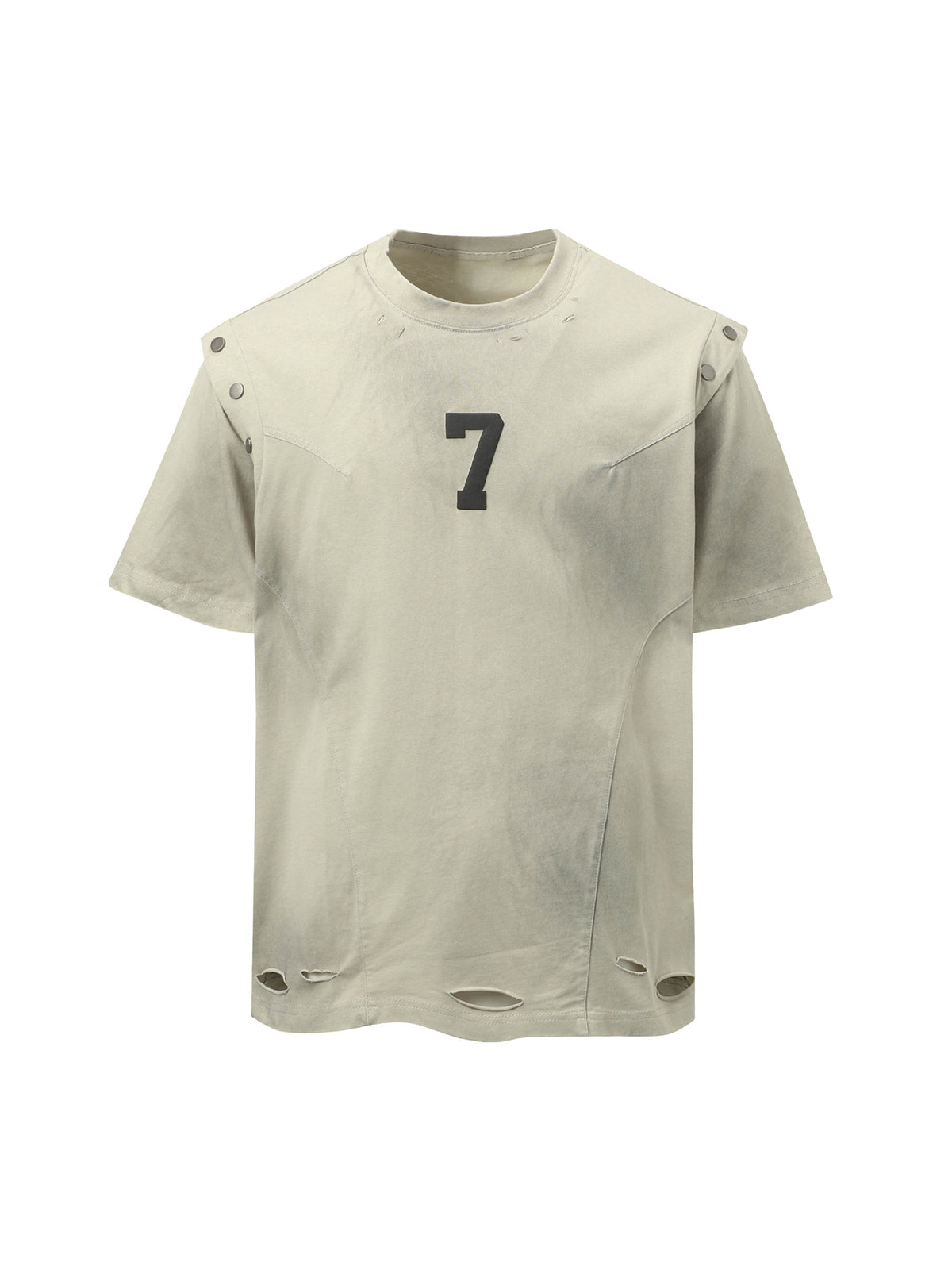 Retro Washed Detachable Waistcoat T-shirt