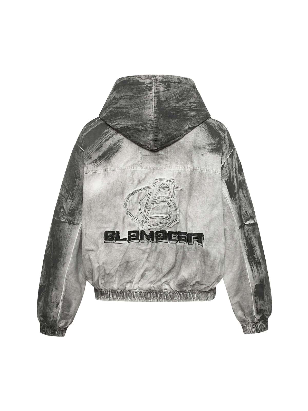 Thesupermade Wasteland Style Tie-dye Patch Letter Embroidery Jacket - 2214