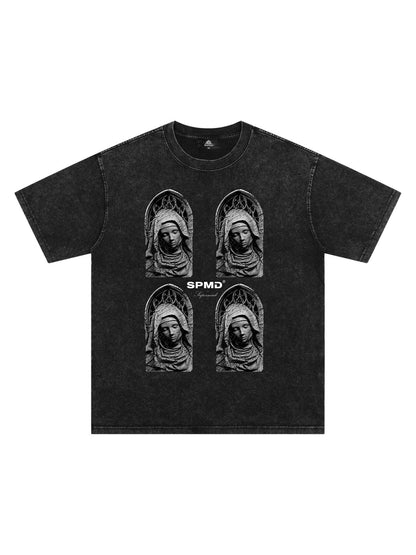 Original Virgin Mary Mottled Sculpture Print T-Shirt