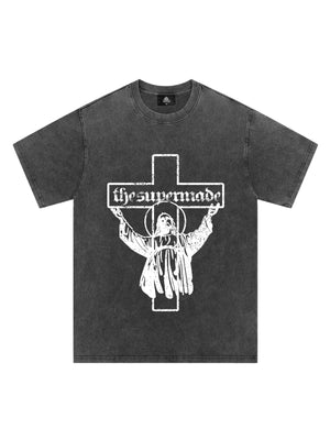 Original Distressed Cross Graphic T-Shirt