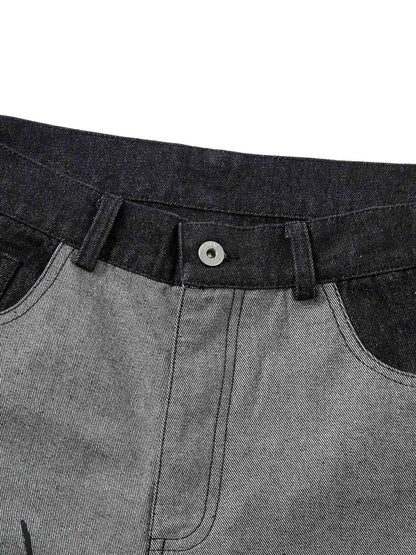 Jean baggy à imprimé flamme tribale