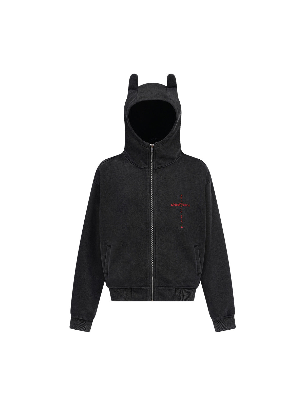 Thesupermade Devil Ear Washed Cardigan Hooded Jacket