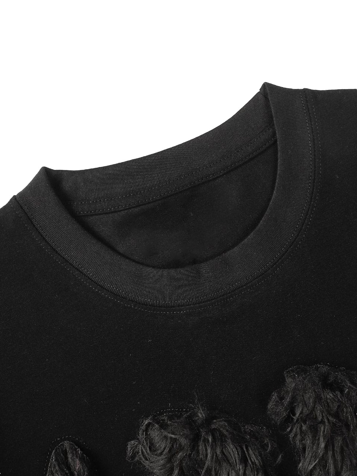 Street Retro Fur Patchwork T-shirt