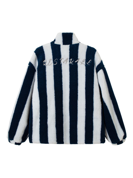 Thesupermade – Sherpa-Jacke aus Jersey mit Stickerei und Gepardenmuster