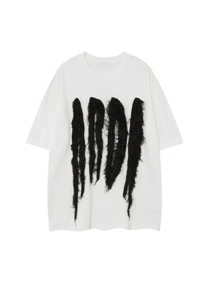 Street Retro Fur Patchwork T-shirt