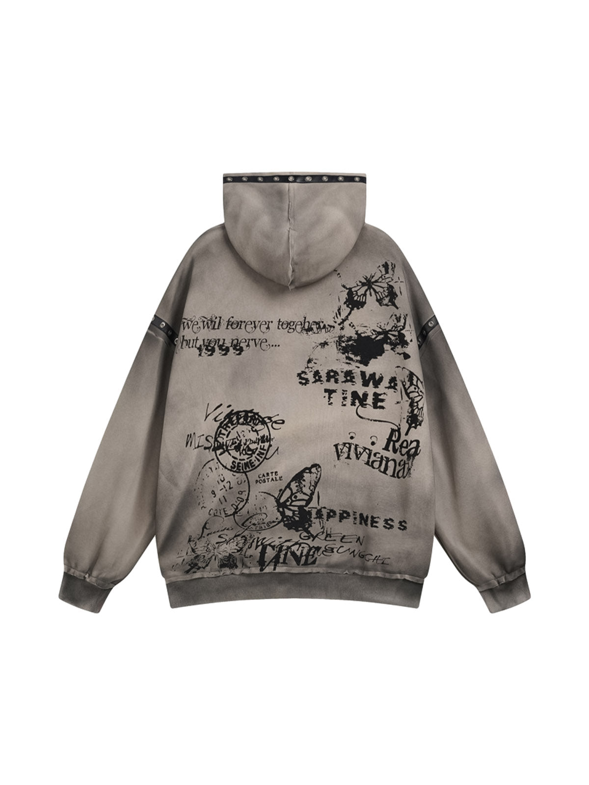 Wasteland Style Distressed Graffiti Hoodie