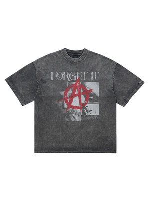 Street Retro Anti-War Distressed Print T-Shirt