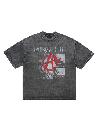 Street Retro Anti-War Distressed Print T-Shirt
