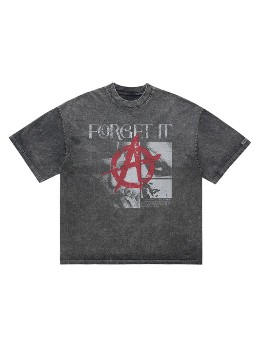 Street Retro Anti-War Distressed Print T-Shirt