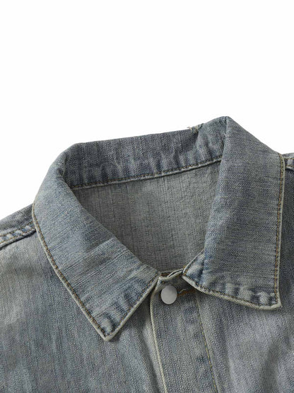 Veste en jean rétro délavée Totem