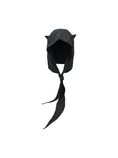 Black Wind Devil Horn Pullover Hat