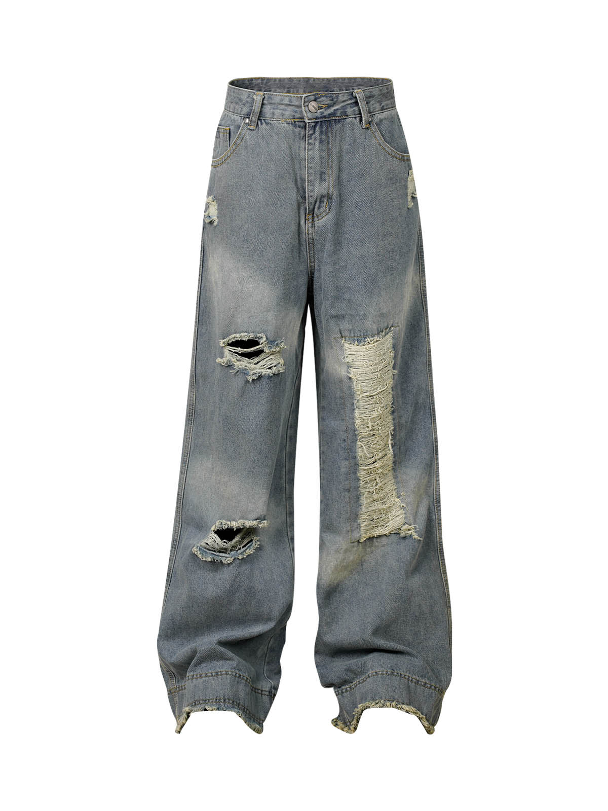 Thesupermade Washed Ripped Baggy Jeans