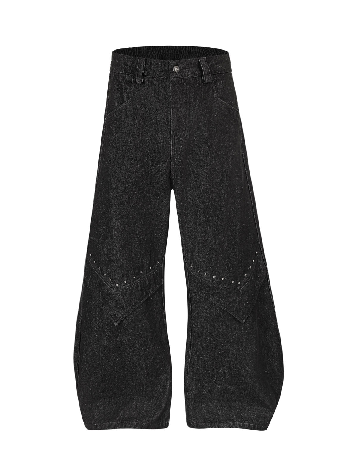 Deconstructed Rivet Scimitar Jeans