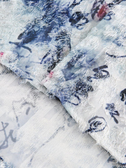 Kurzarmhemd mit traditionellem Kalligrafie-Print