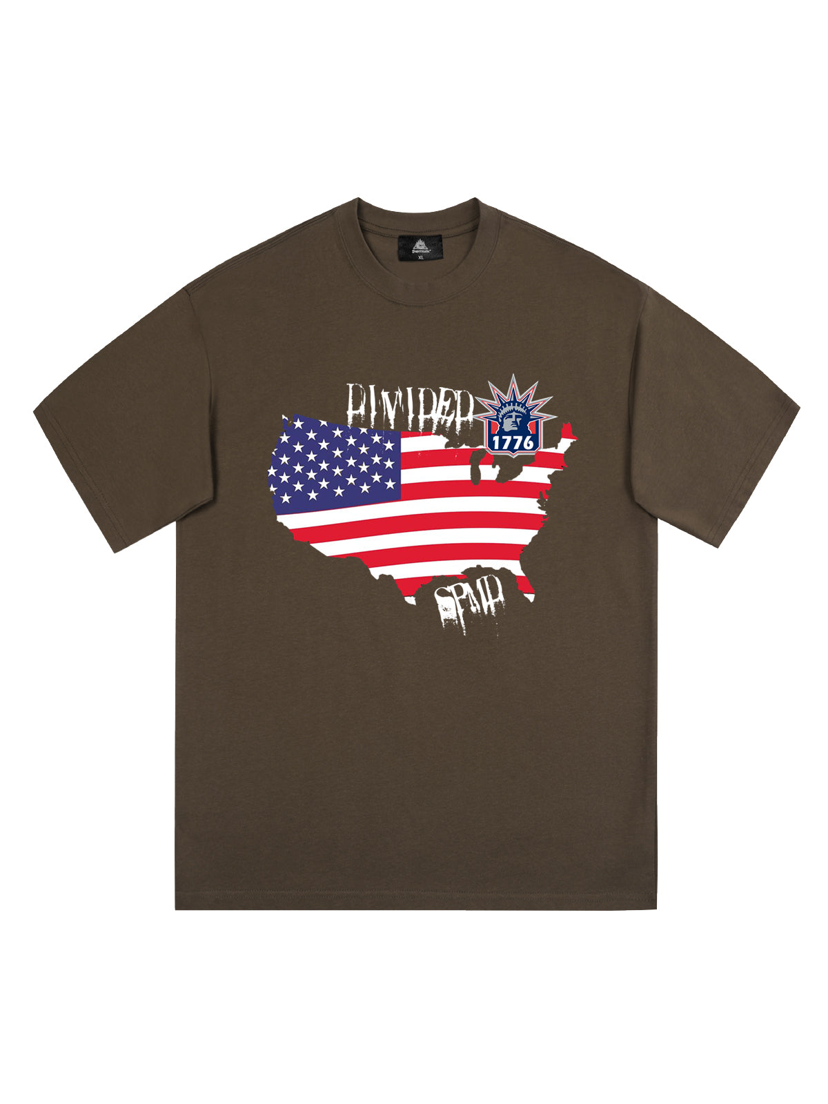 Original Creative Map Flag Print T-shirt
