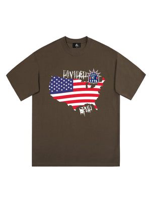 Original Creative Map Flag Print T-shirt
