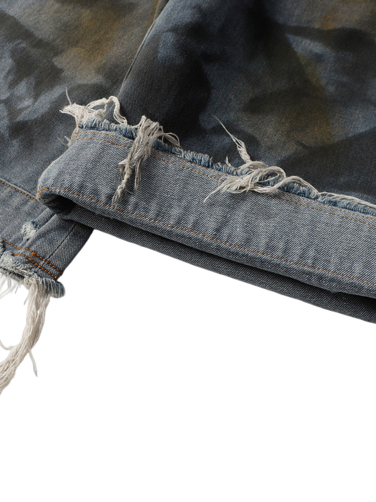Kurze Jeanshose aus zerrissenem, verwaschenem Denim – 2351