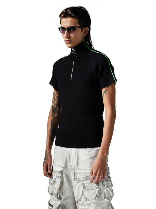 Retro Cleanfit Quarter Zip- Up T-Shirt