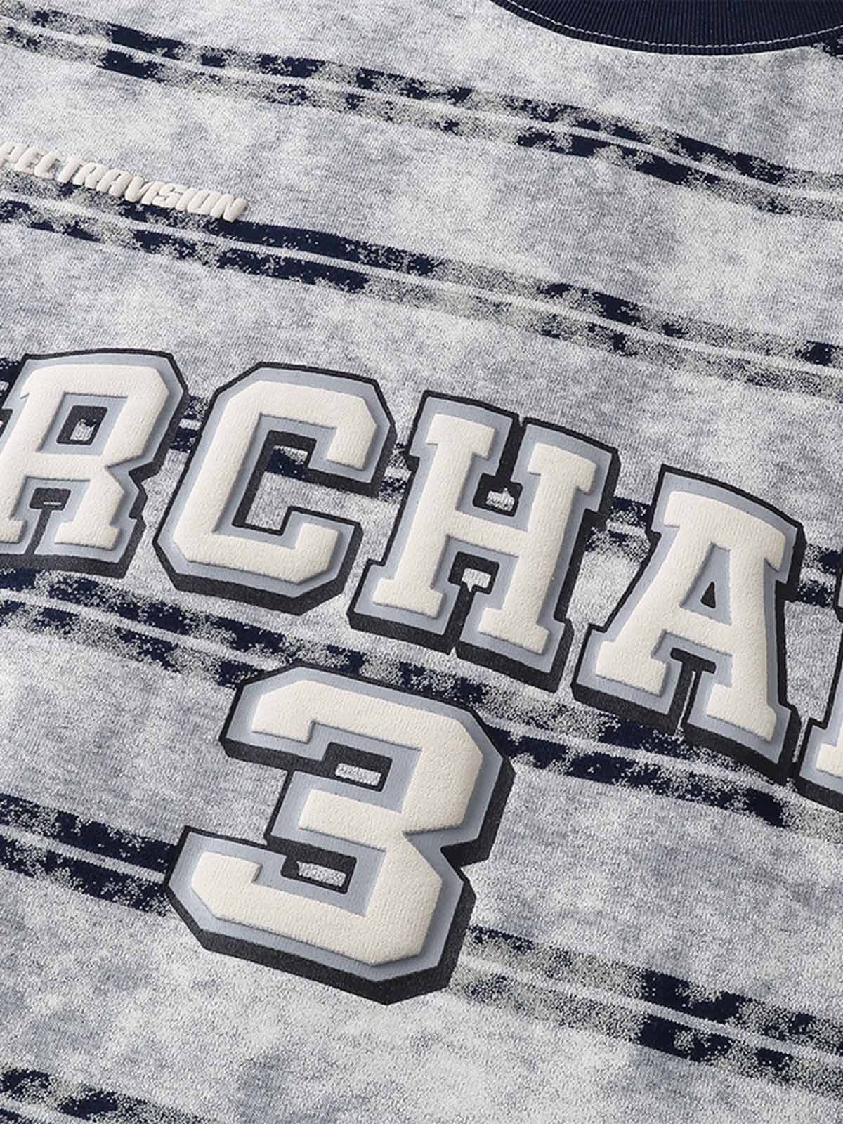 Graphic Lettering Striped Oversized T-Shirt