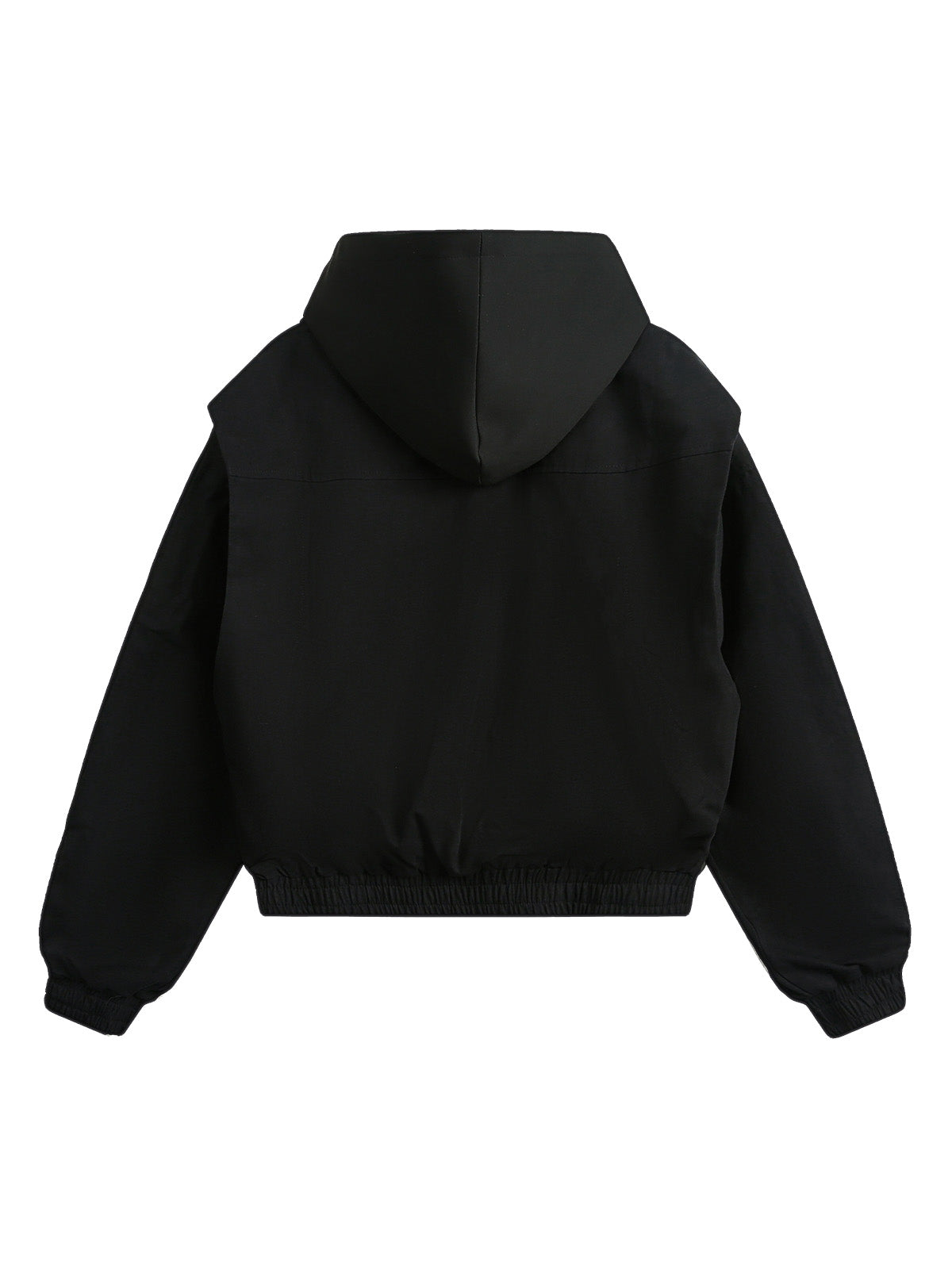 Deconstructed Split Faux Two-Piece Hooded Jacket