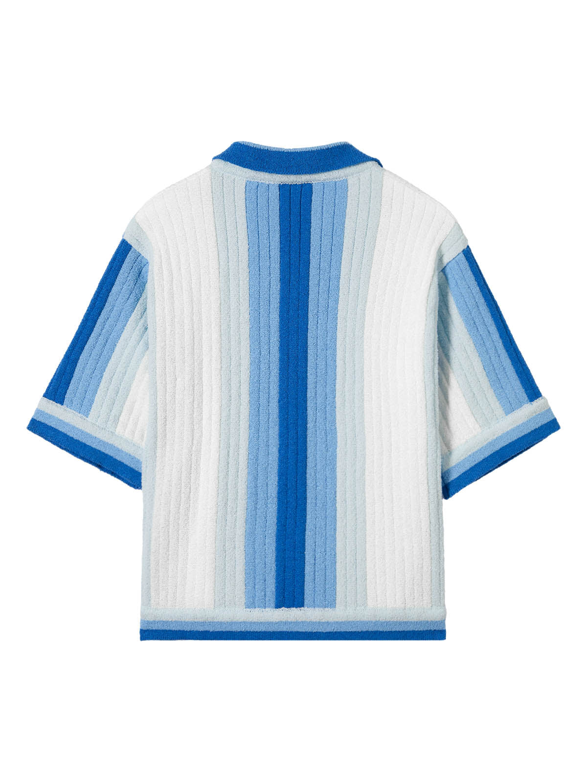 Thesupermade Gradient Stripe Knit Short Sleeve Cardigan