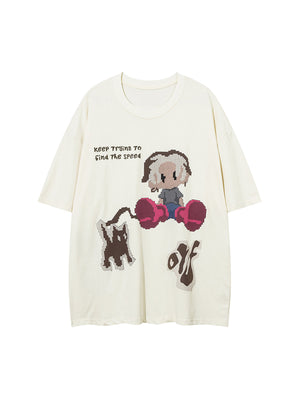 Pixel Art Cartoon Graphic T-Shirt