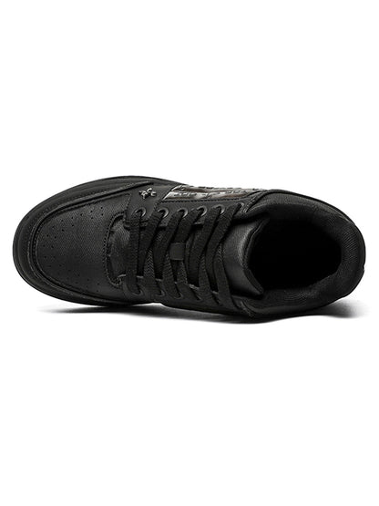 Chaussures de skate à lettres brodées foncées