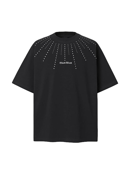 T-shirt à manches courtes avec strass épais