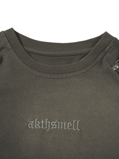Thesupermade – Verwaschenes, besticktes Street-Rap-T-Shirt – 2102 