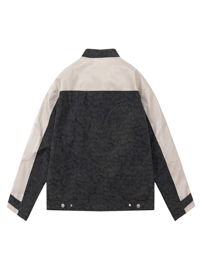 Veste de moto en cuir PU mat