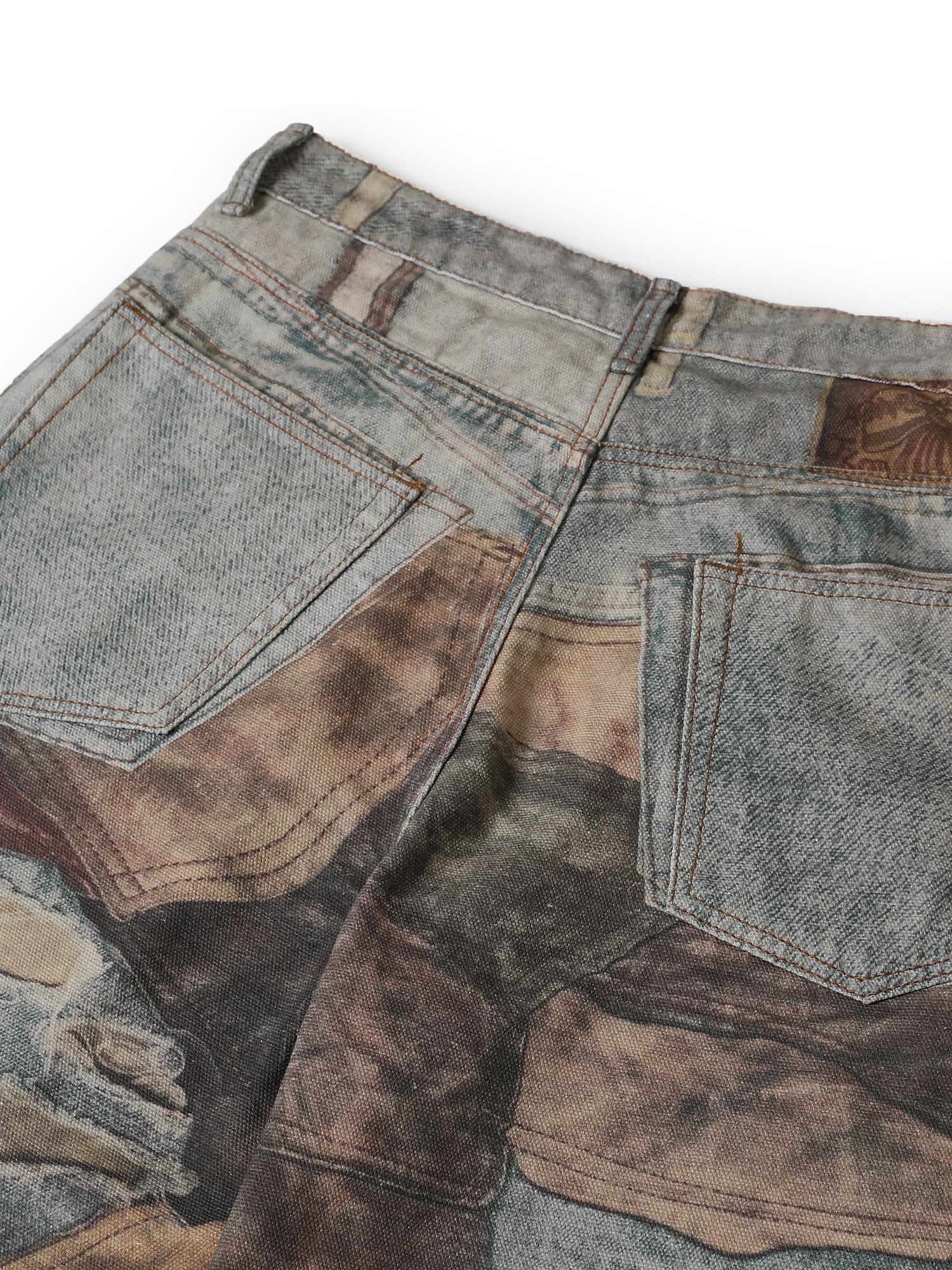 Thesupermade High Street Distressed Washed Printed Jeans - 2246